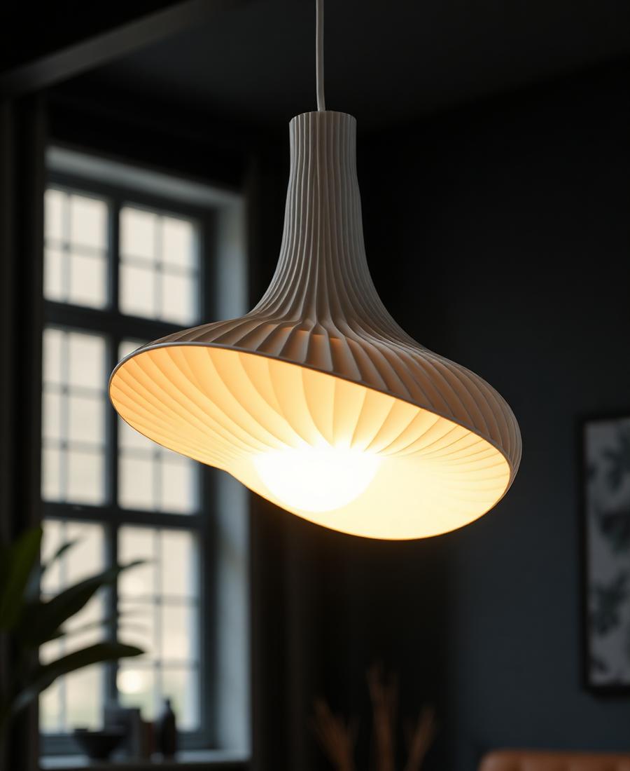 Luminária pendente esculpida sob medida entregue pela SINGULARIS atelier