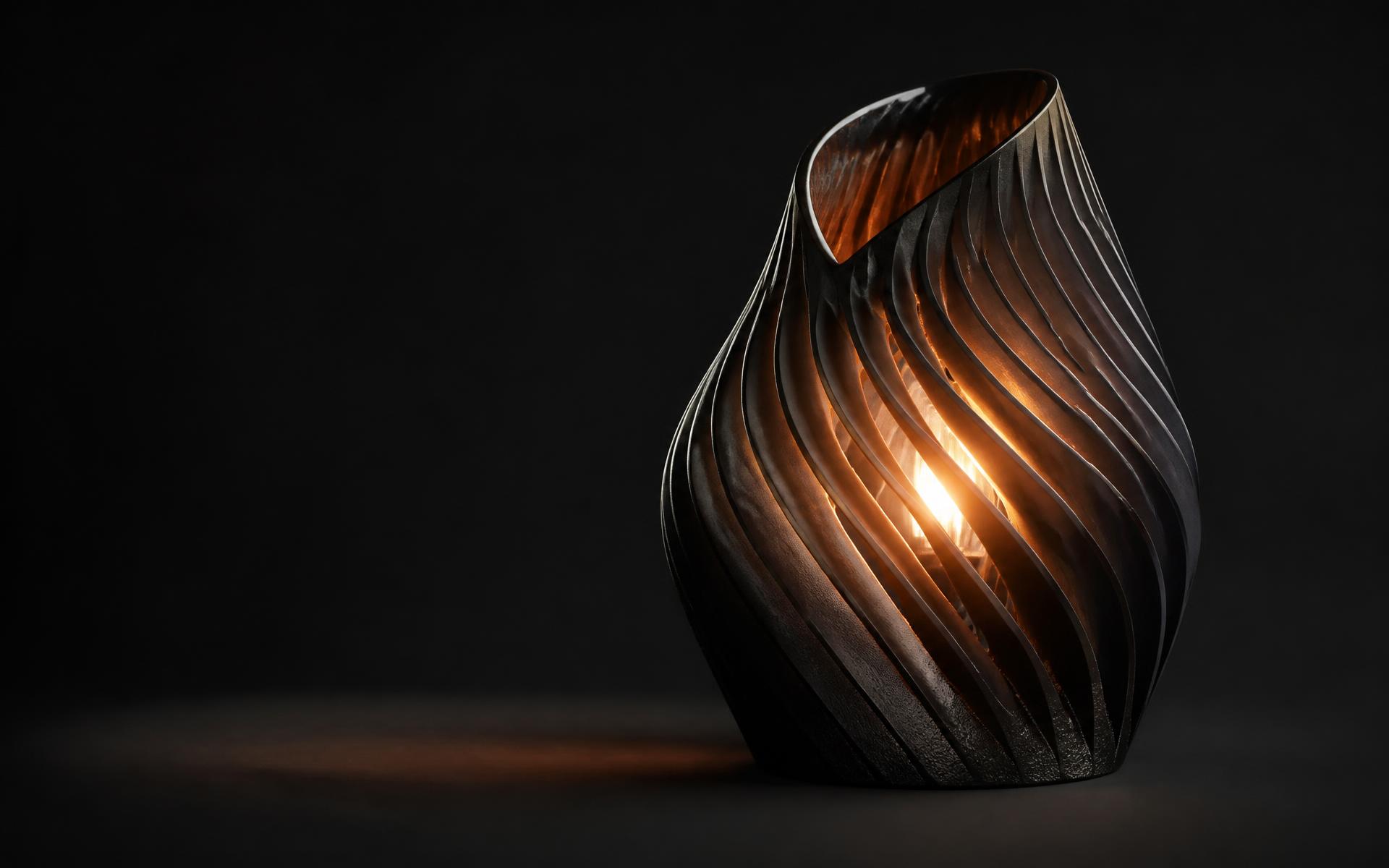 Peça escultural iluminada criada pelo atelier SINGULARIS