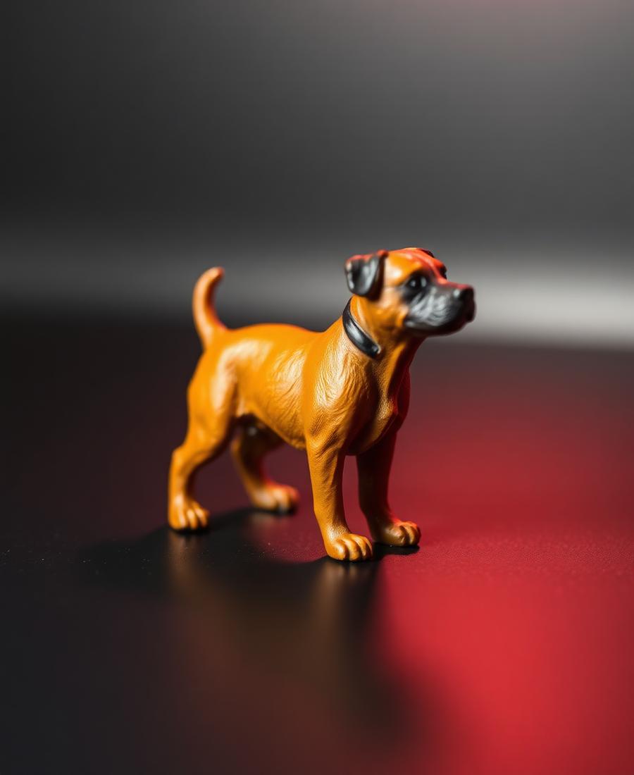 Miniatura pintada à mão de um cachorro